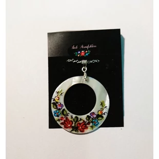 Kézzel festett medál, lánccal