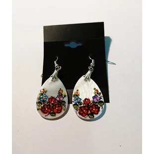 Kézzel festett csepp alakú fülbevaló
