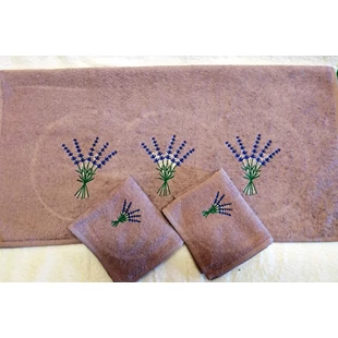 70x140-es llla frottír törölköző  ,levendulás hímzéssel