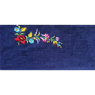 90x50-es hímzett törölköző ,sötétkék