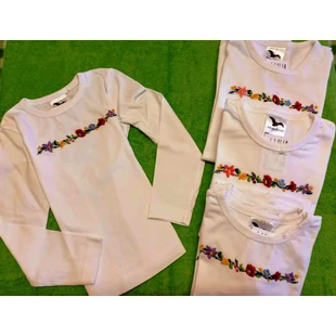 Hosszú ujjú gyerekpóló  /fehér/146