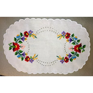 Színessel hímzett tálcakendő