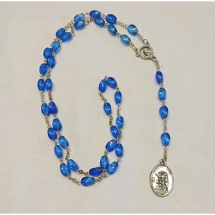Rózsafüzér gyönyörű kék üveggyöngyökkel