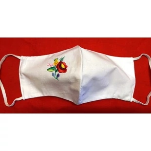 Hímzett maszk /fehér kisvirágos