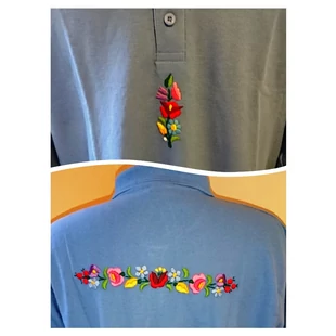 Galléros férfi póló KÉK