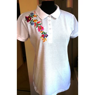 Galléros fehér női póló Galléros fehér női póló