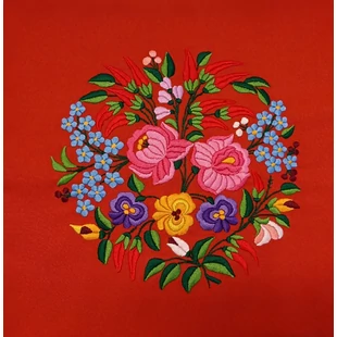 Kézzel hímzett párnahuzat ,terrakotta