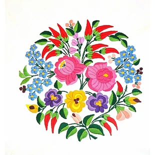 Kézzel hímzett párnahuzat /fehér