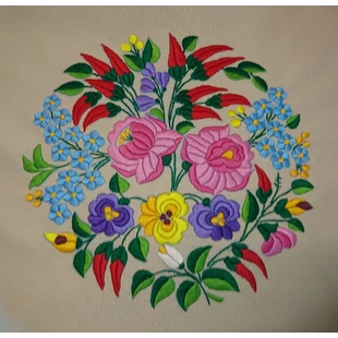 Kézzel hímzett párna,  beige.