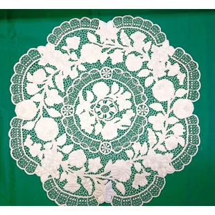 70 cm-es kerek fehér riselis terítő