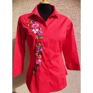 3/4-es ujjú piros női ing