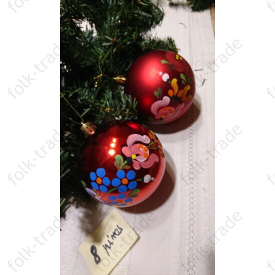 8 cm-es kézzel festett gömb karácsonyfa dísz